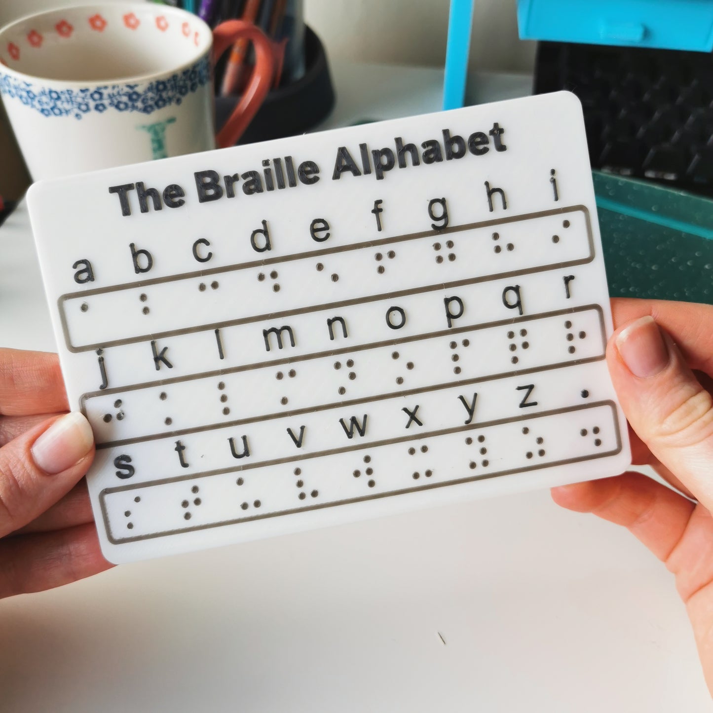 Braille alphabet learning board - Teaching Aid - Raised tactile board